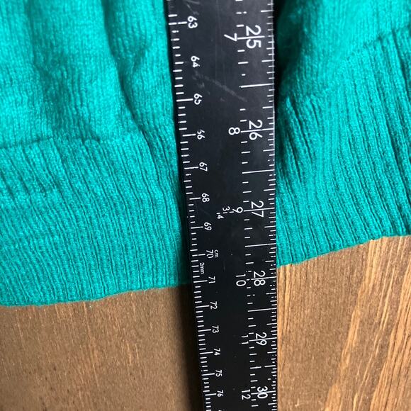 LL Bean Women Sweater Teal Open Cardigan Button Front Pockets Cashmere Blend M - Picture 8 of 11